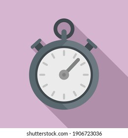 Dog training stopwatch icon. Flat illustration of dog training stopwatch vector icon for web design