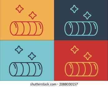 Dog Training Tunnel Logo Template, Simple Flat Icon Of Training,dog,agility