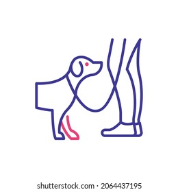 Dog Training Vector 2 colours Icon Design illustration. Veterinary Symbol on White background EPS 10 File