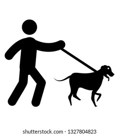 Dog training vector element, pictogram.