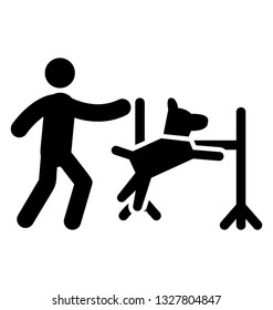 Dog training vector element, pictogram.
