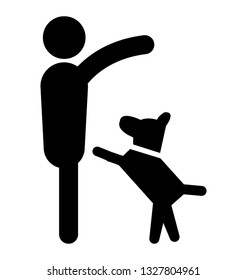 Dog training vector element, pictogram.