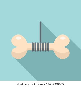 Dog training wire bone icon. Flat illustration of dog training wire bone vector icon for web design