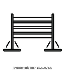 Dog training wood barrier icon. Outline dog training wood barrier vector icon for web design isolated on white background