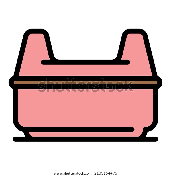 Dog travel box icon. Outline dog travel box\
vector icon color flat\
isolated