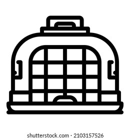 Dog travel cage icon. Outline dog travel cage vector icon for web design isolated on white background