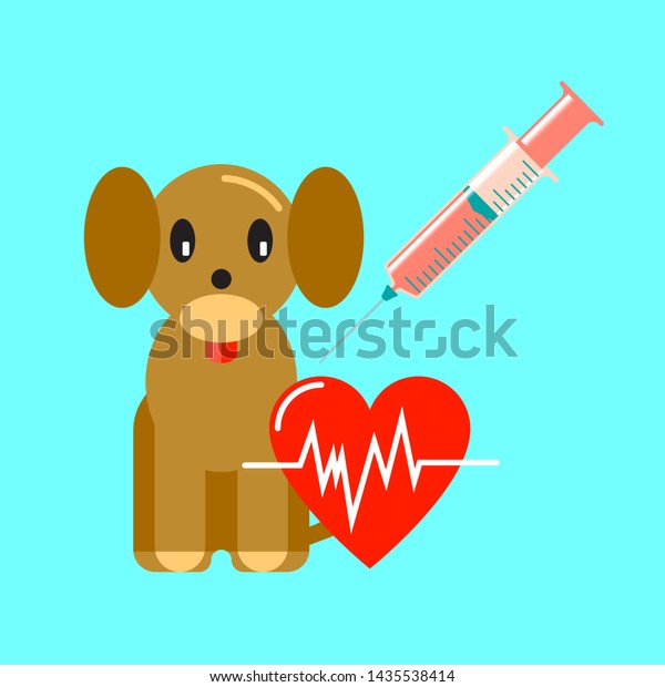 Dog Treatment Flat Cartoon Vector Illustration เวกเตอร์สต็อก (ปลอดค่า