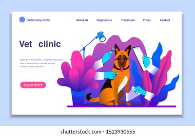 Dog treatment metaphor in vet clinic,- dog and hands wearing gloves  with a stethoscope , with clipboard, and bandage. Veterinary service, pharmacy and clinic, animals treatment. veterinarian consul