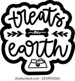 dog treats on earth peace on earth merry christmas black vector graphic design and cut file