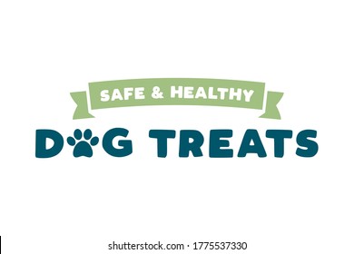 Dog Treats Paw Print Label Vector Text Illustration Background