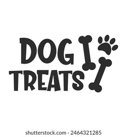 Dog treats vector quote. Dog treat isolated on white background. Pets food symbol. Bone shaped treats for dogs. Vector illustration.