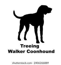 Dog Treeing Walker Coonhound silhouette Breeds Bundle Dogs on the move. Dogs in different poses.
The dog jumps, the dog runs. The dog is sitting lying down playing
