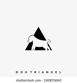 Dog Triangle Illustration Vector Template. Suitable for Creative Industry, Multimedia, entertainment, Educations, Shop, and any related business