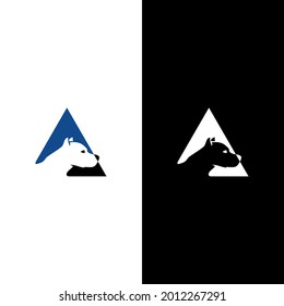 dog triangle logo design concept