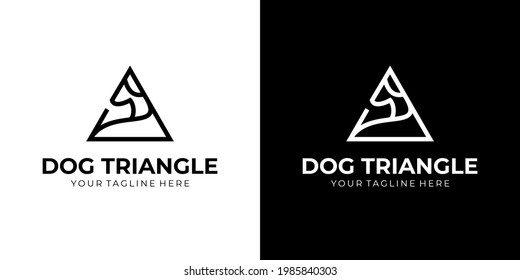 Dog Triangle Logo Simple Monoline