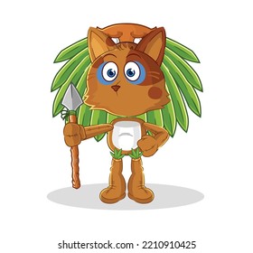 The Dog Tribal Man Mascot. Cartoon Vector