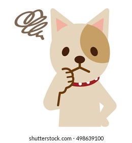 Dog of troubled expression