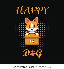 Dog t-shirt design. Happy dog.
