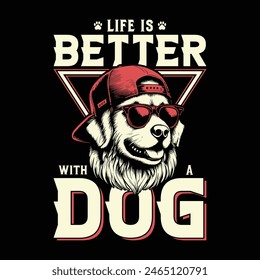 Dog  T-Shirt Design, Premium Vintage Typography and Vector Design