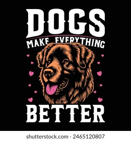 Dog  T-Shirt Design, Premium Vintage Typography and Vector Design