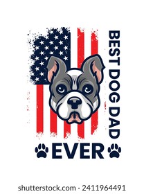 Dog T-Shirt Design, USA flag with Dog Shirt Design