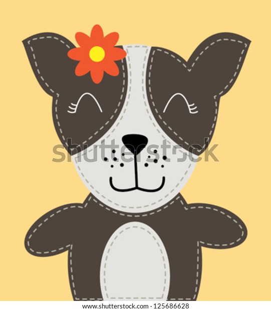 Dog Tshirt Graphics Cute Cartoon Characters Stock Vector (Royalty Free ...