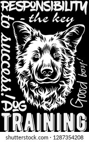 Dog T-shirt graphics cute characters textile graphics graphic design for kindergarten character design fashion graphics, embroidery on a black background.