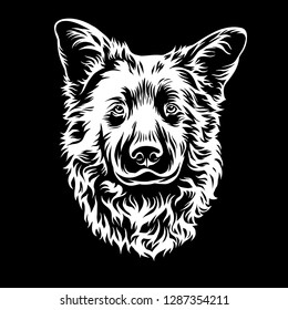 Dog T-shirt graphics cute characters textile graphics graphic design for kindergarten character design fashion graphics, embroidery on a black background.