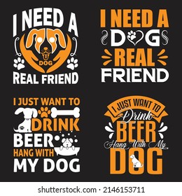 Dog T-shirt  And SVG Design Bundle, Vector file