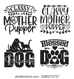 Dog T-shirt And SVG Design Bundle. Dog Vector EPS Editable File Bundle, can you download this bundle.