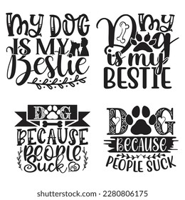 Dog T-shirt And SVG Design Bundle. Dog Vector EPS Editable File Bundle, can you download this bundle.