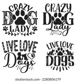 Dog T-shirt And SVG Design Bundle. Dog Vector EPS Editable File Bundle, can you download this bundle.