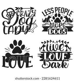 Dog T-shirt And SVG Design Bundle. Dog Vector EPS Editable File Bundle, can you download this bundle