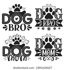 Dog T-shirt And SVG Design Bundle. Dog Vector EPS Editable File Bundle, can you download this bundle
