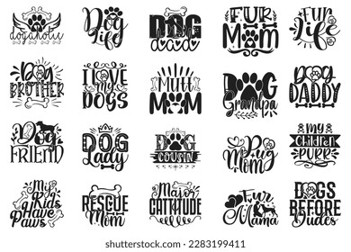 Dog T-shirt And SVG Design Bundle. Dog Vector EPS Editable File Bundle, can you download this bundle.