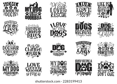 Dog T-shirt And SVG Design Bundle. Dog Vector EPS Editable File Bundle, can you download this bundle.