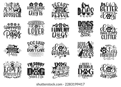 Dog T-shirt And SVG Design Bundle. Dog Vector EPS Editable File Bundle, can you download this bundle.