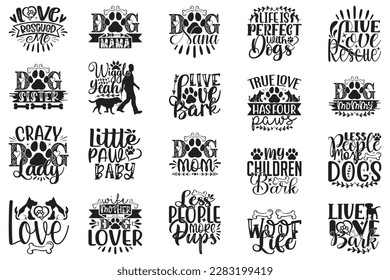 Dog T-shirt And SVG Design Bundle. Dog Vector EPS Editable File Bundle, can you download this bundle.