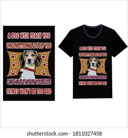 Dog T-Shirt With Vector In Black Color 