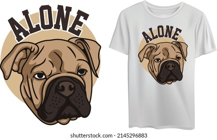  Dog t-shirt vector, graphic design for dog lover, pet lover, alone dog