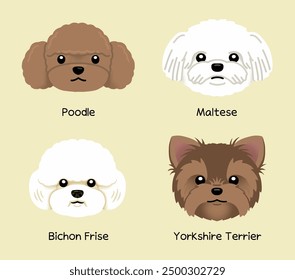 Dog type face icon illustration