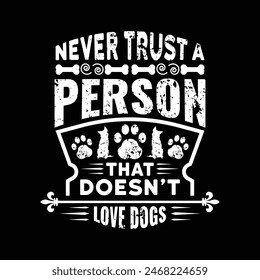 Dog typographic t shirt design vector