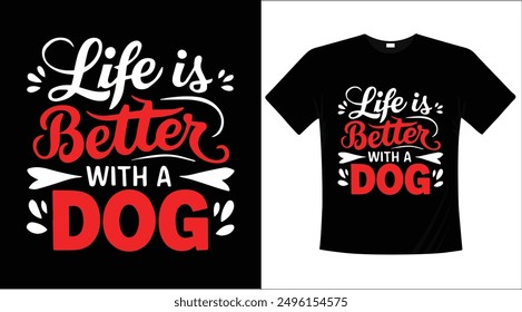 Dog typography calligraphy t-shirt design illustration 
