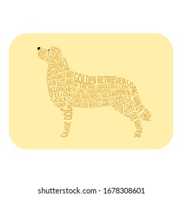 Dog Typography, Fun Facts, Art, Graphic, Shape, Vector, Illustration, Collection (Golden Retriever)