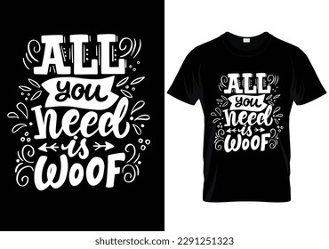 Dog Typography T Shirt Design