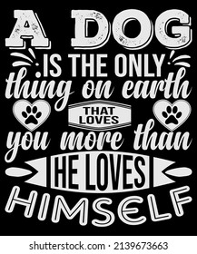 Dog Typography T-Shirt Design Template.