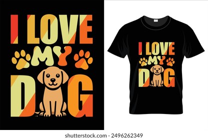 Tipografía del perro y diseño de la camiseta del vector