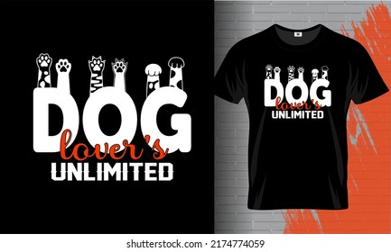 Dog lover’s unlimited, t-shirt illustration