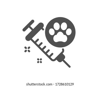 Dog vaccination icon. Veterinary clinic sign. Pets care symbol. Classic flat style. Quality design element. Simple dog vaccination icon. Vector