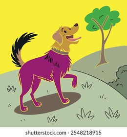 Dog vector art color image 